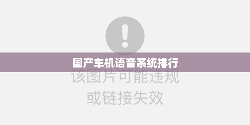国产车机语音系统排行