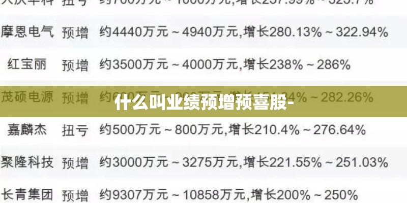 什么叫业绩预增预喜股-
