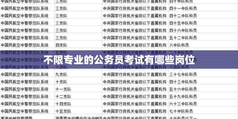 不限专业的公务员考试有哪些岗位