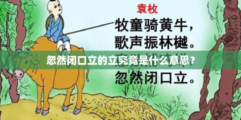 忽然闭口立的立究竟是什么意思？