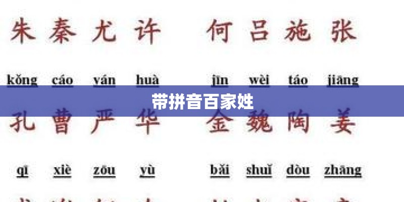 带拼音百家姓