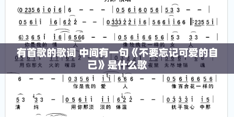 有首歌的歌词 中间有一句《不要忘记可爱的自己》是什么歌