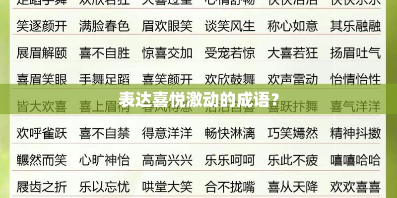 表达喜悦激动的成语？