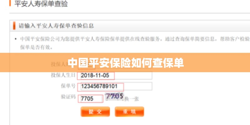 中国平安保险如何查保单
