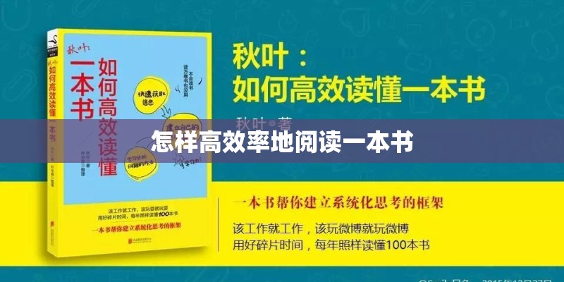 怎样高效率地阅读一本书