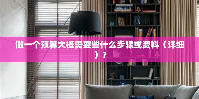 做一个预算大概需要些什么步骤或资料（详细）？