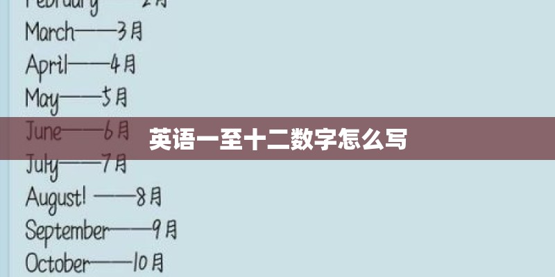 英语一至十二数字怎么写 英语一至十二数字怎么写