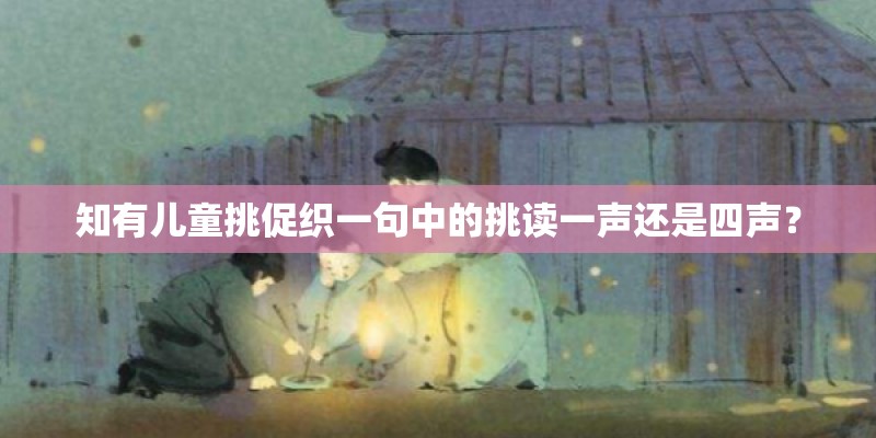 知有儿童挑促织一句中的挑读一声还是四声? 知有儿童挑促织一句中的挑读一声还是四声?