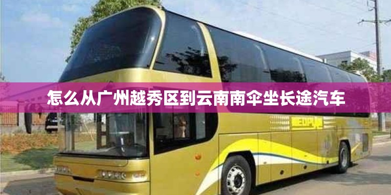 怎么从广州越秀区到云南南伞坐长途汽车
