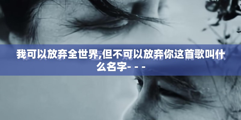 我可以放弃全世界,但不可以放弃你这首歌叫什么名字- - -