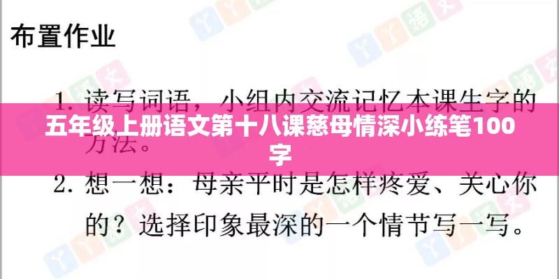 五年级上册语文第十八课慈母情深小练笔100字