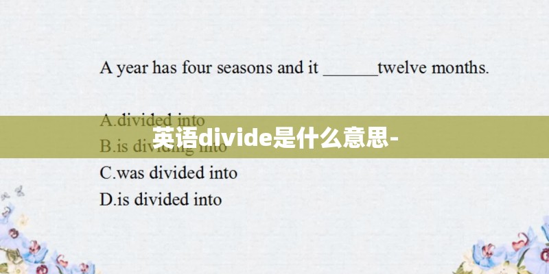 英语divide是什么意思-