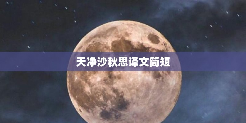 天净沙秋思译文简短