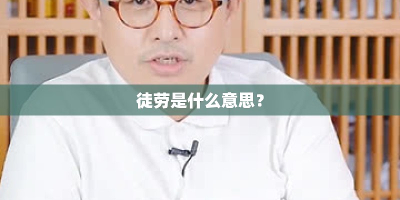 徒劳是什么意思？