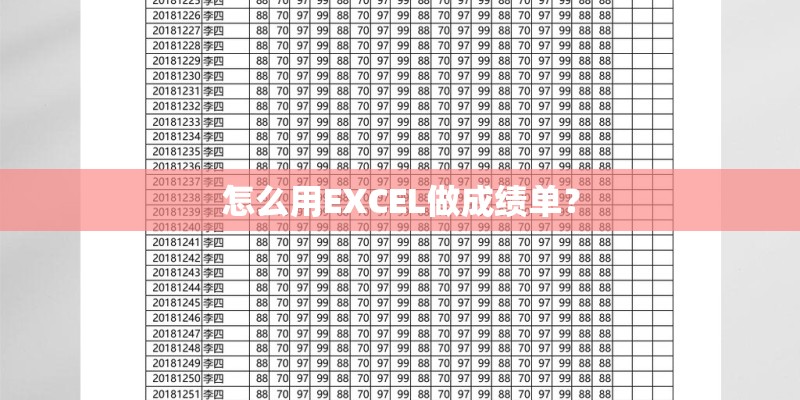 怎么用EXCEL做成绩单？