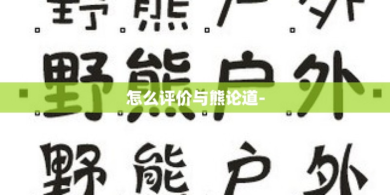 怎么评价与熊论道-