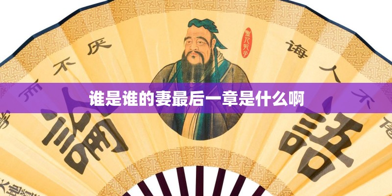 谁是谁的妻最后一章是什么啊