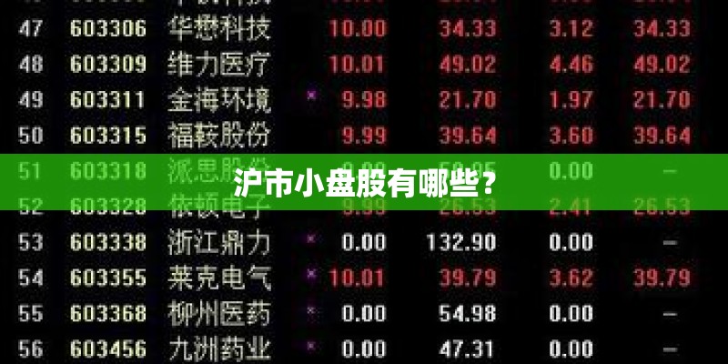 沪市小盘股有哪些？