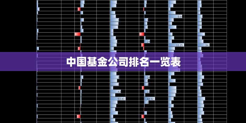 中国基金公司排名一览表