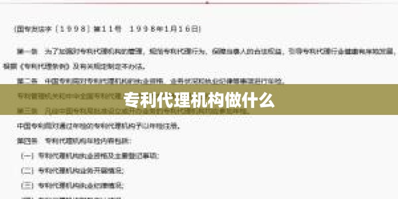 专利代理机构做什么