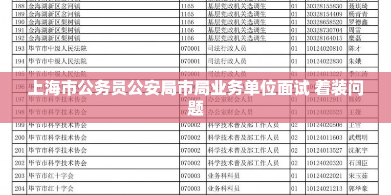 上海市公务员公安局市局业务单位面试 着装问题