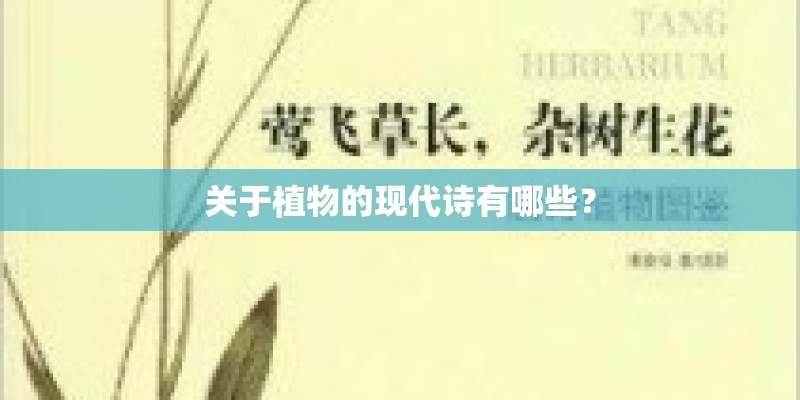 关于植物的现代诗有哪些？