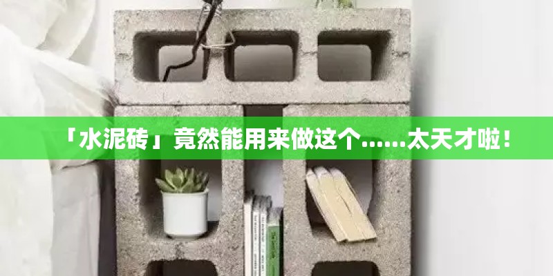 「水泥砖」竟然能用来做这个......太天才啦！