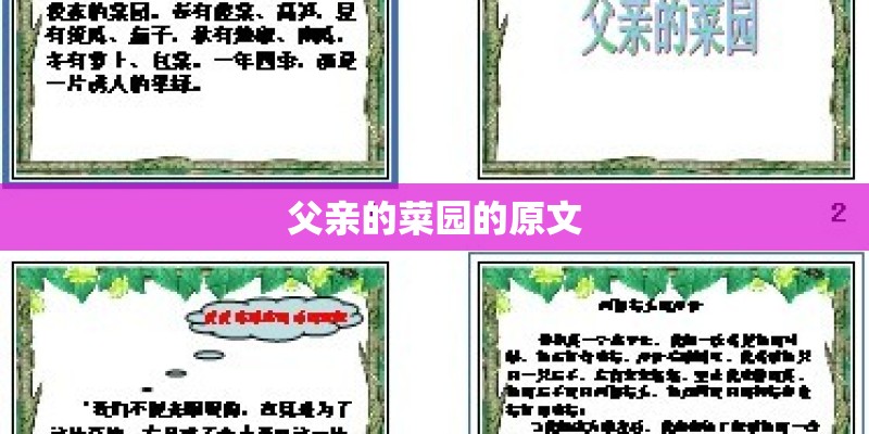 父亲的菜园的原文