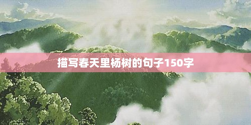 描写春天里杨树的句子150字