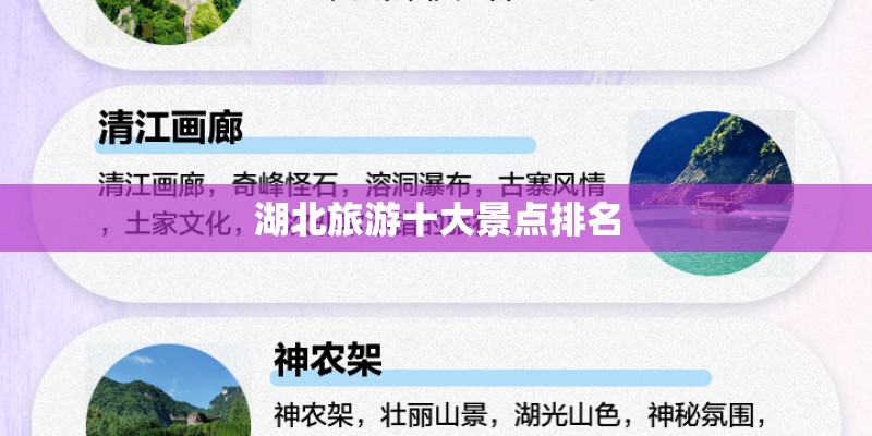 湖北旅游十大景点排名